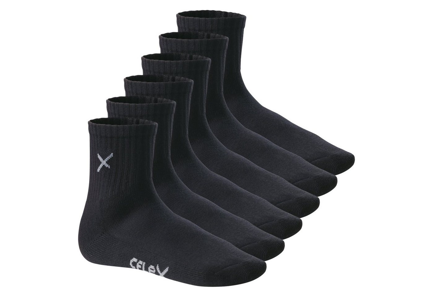 CFLEX Sportsocken CFLEX Damen & Herren Short Crew Socks (6 Paar) - Black 35-38 von CFLEX