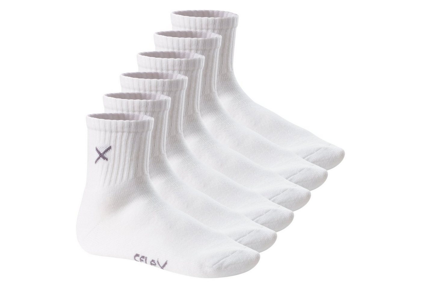 CFLEX Sportsocken CFLEX Damen & Herren Short Crew Socks (6 Paar) - White 35-38 von CFLEX