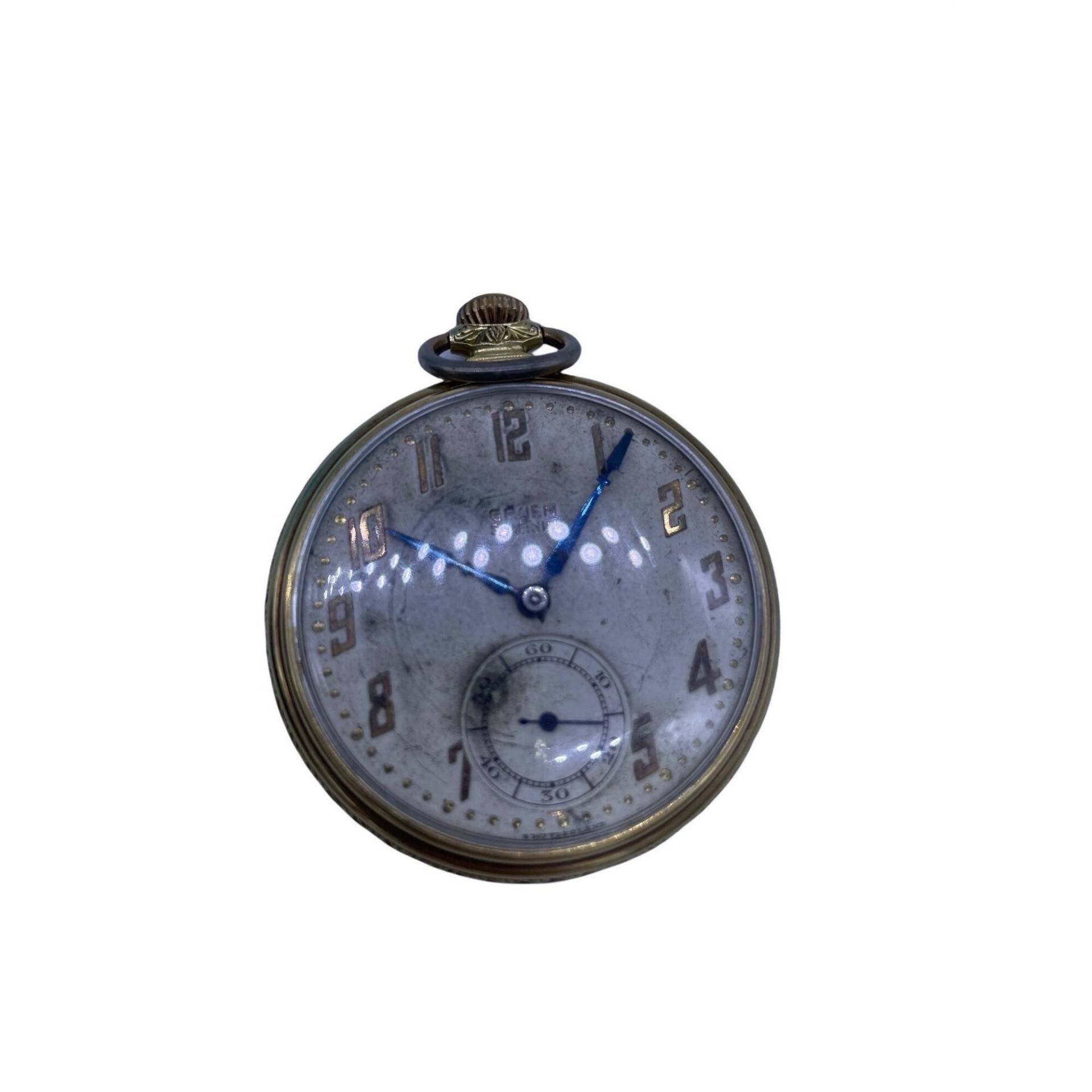 Gruen Semithin 14K Gold Wadsworth Taschenuhr Gruen Semithin 14K Gold Wadsworth Taschenuhr von CFLVintage1