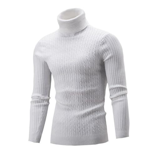 Herren-Rollkragenpullover – Klassischer Herren-Langarmpullover, Einfarbig, Retro-Rippstrick, Stretch, Schmale Passform, Herbst Und Winter, Warm, Langärmelig, Lässig, Streetwear, Verdickt, Outdoo von CFQYPZY