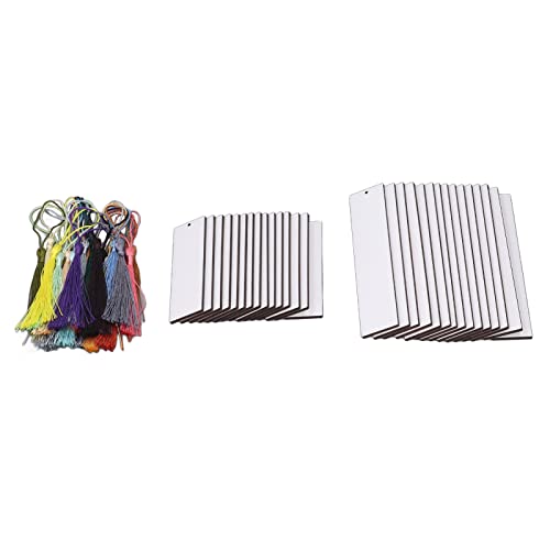 60 PCs Sublimation Blanks Buch Doppelseitige Sublimation Blanks Produkte mit Farbenfrohen Quasten für DIY -Geschenketiketten Multi Zweck: Sublimation Blankhese Können Nicht Nur Als Als von CFTGIW