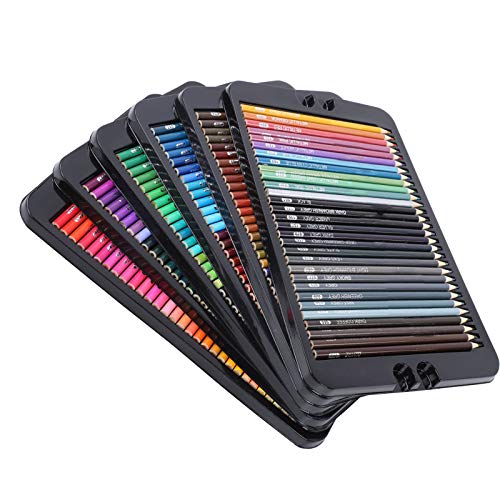 Farbige Bleistiftstifte 180pcs Farbstifte Set Professionelle Erwachsene Malerei Zeichnung Skizzierwerkzeuge mit Eisenbox Bleiben Unsere Stifte Farbig Wasserbasis A und von CFTGIW