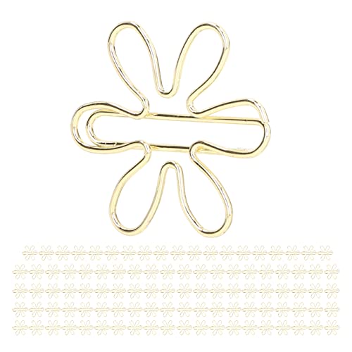 Funny Planer Clipsf 100pcs Lustige Planer Clips Innovative Niedliche Design Anti -Rost -Elektroplattenprozess Goldpapier Clips für Büro -Heimschule Blume Made Metall Anti Rustte von CFTGIW