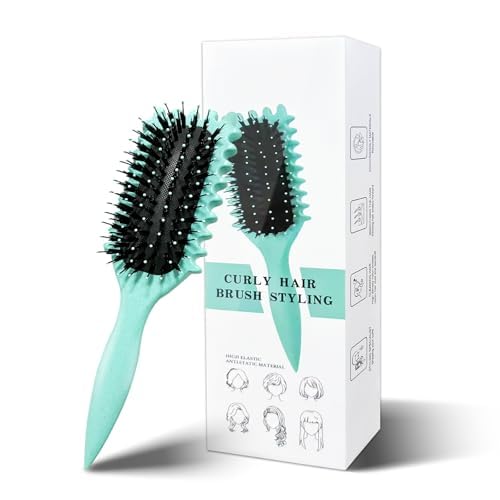 Curl Hair Brush, Lockenbürste, Curl Define Styling Brush, Curl Define Stylingbürste, Haarbürste zum Entwirren für Frauen (Grün) von CFYYFC