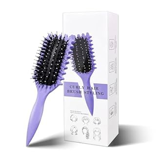 Curl Hair Brush, Lockenbürste, Curl Define Styling Brush, Curl Define Stylingbürste, Haarbürste zum Entwirren für Frauen (Lila) von CFYYFC