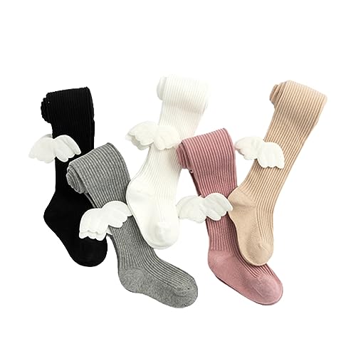 CFlong Strumpfhose Mädchen, 2/4 Pack Frühling Und Herbst, Gestrickte Engelsflügel Strumpfhosen Für Mädchen, Baby Kleinkind Mädchen Strumpfhosen, Mädchen Leggings 0–6 Jahre (4er Pack,4-6 Jahre) von CFlong
