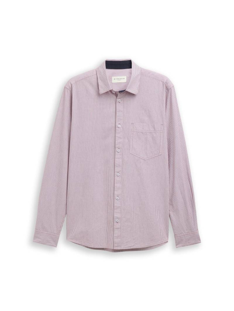 Tom Tailor - Fitted Hemd aus Baumwolle red stripe - Gr. - XXL von Tom Tailor