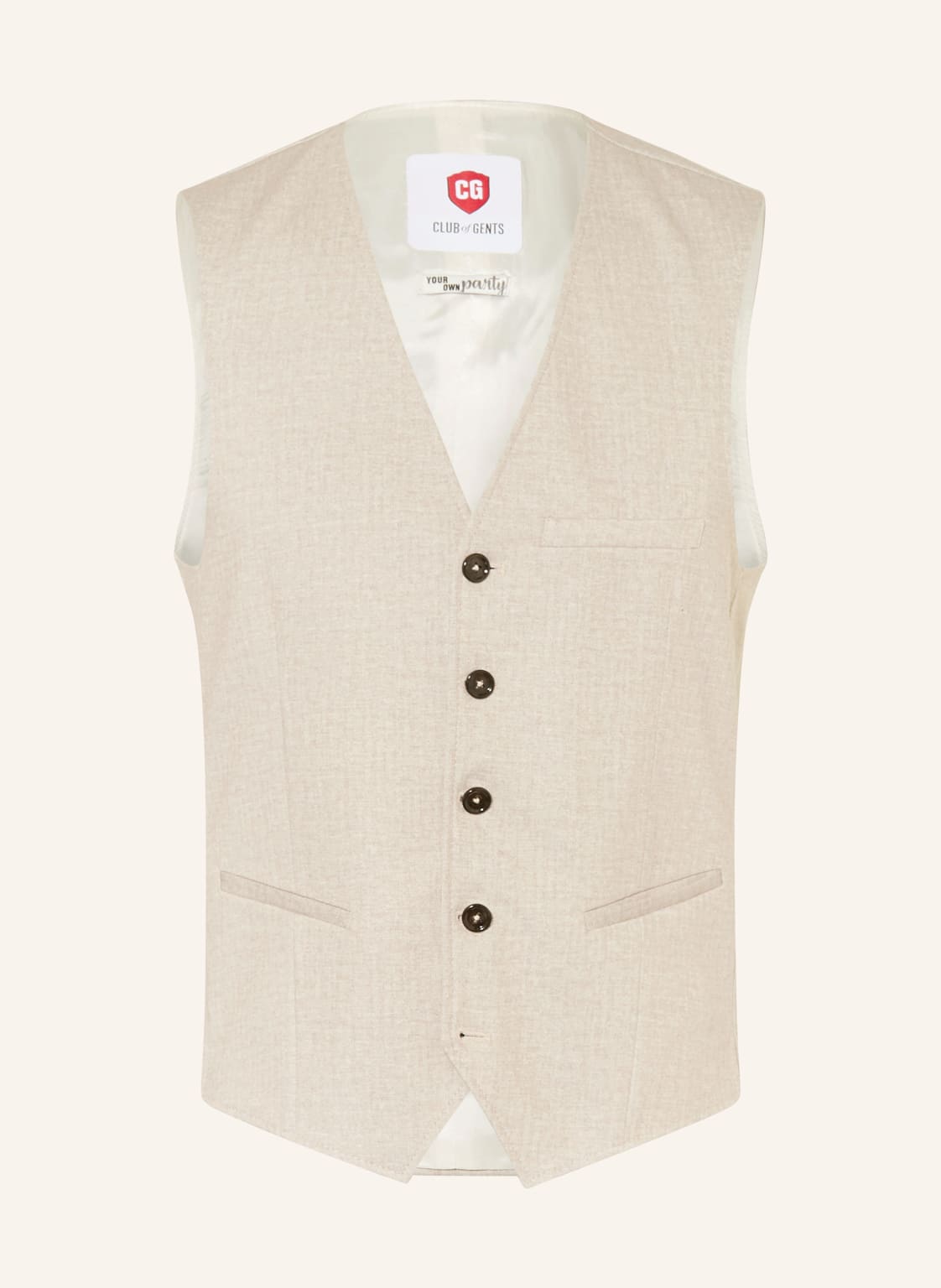 Cg - Club Of Gents Anzugsweste Cg Plum Slim Fit beige von CG - CLUB of GENTS