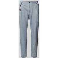 CG - Club of Gents Tapered Fit Bundfaltenhose mit Applikation Modell 'Olf' in Bleu, Größe 52 von CG - Club of Gents