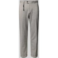 CG - Club of Gents Tapered Fit Stoffhose mit Applikation Modell 'Clow' in Mittelbraun, Größe 54 von CG - Club of Gents