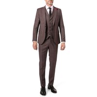 CG Herren Anzug rot Schurwolle meliert Slim Fit von CG