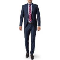 CG Herren Anzug blau Schurwolle gemustert Slim Fit von CG