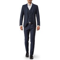 CG Herren Anzug blau Schurwolle gemustert Slim Fit von CG