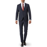 CG Herren Anzug blau Wolle kariert Slim Fit von CG