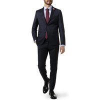 CG Herren Anzug blau Schurwoll-Stretch meliert Slim Fit von CG