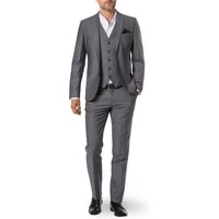 CG Herren Anzug grau Schurwolle gemustert Slim Fit von CG