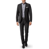 CG Herren Anzug schwarz Schurwoll-Stretch Slim Fit von CG