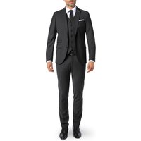 CG Herren Anzug schwarz Schurwoll-Stretch Slim Fit von CG