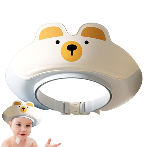 CGACCSD Badekappe für Kleinkinder, Duschstöpsel für Kleinkinder, Shampoo-Visor in Form eines Cartoon-Bärs für Kinder, verstellbare faltbare Shampoo-Badeschuhe von CGACCSD