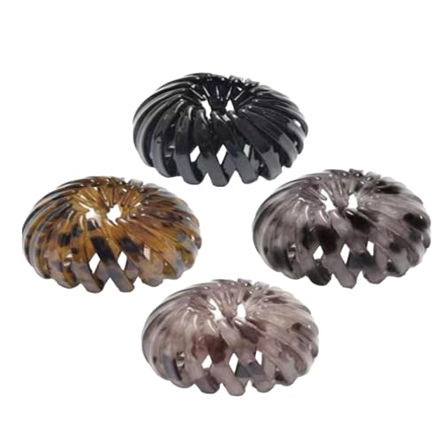 CGACCSD Vogelnest Magische Haarklammer, 4 Stücke Vogelnest Accessoires Damen, Ausziehbarer Duttclip für Mädchen Outdoor Dusche Arbeit Hochzeit Party Tanz Geburtstag von CGACCSD