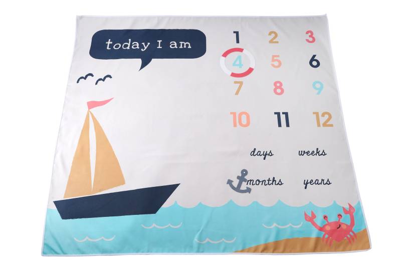 Baby Milestone Seaside Matte Decke Mit Geschenkbox | 100cm X 90cm von CGBGiftware