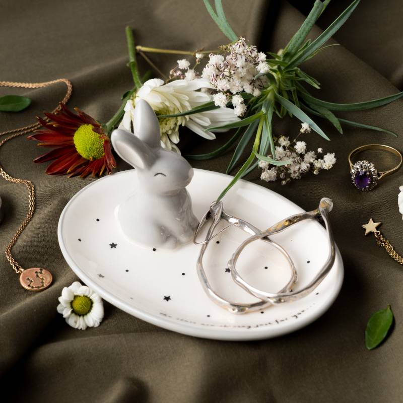 Hase-Kaninchen-Ring-Halter-Schmuckstück Schale | Schmuck Organizer Stand "Die Sterne Leuchten Nur Für Dich' Geschenk Sie Und Zuhause von CGBGiftware
