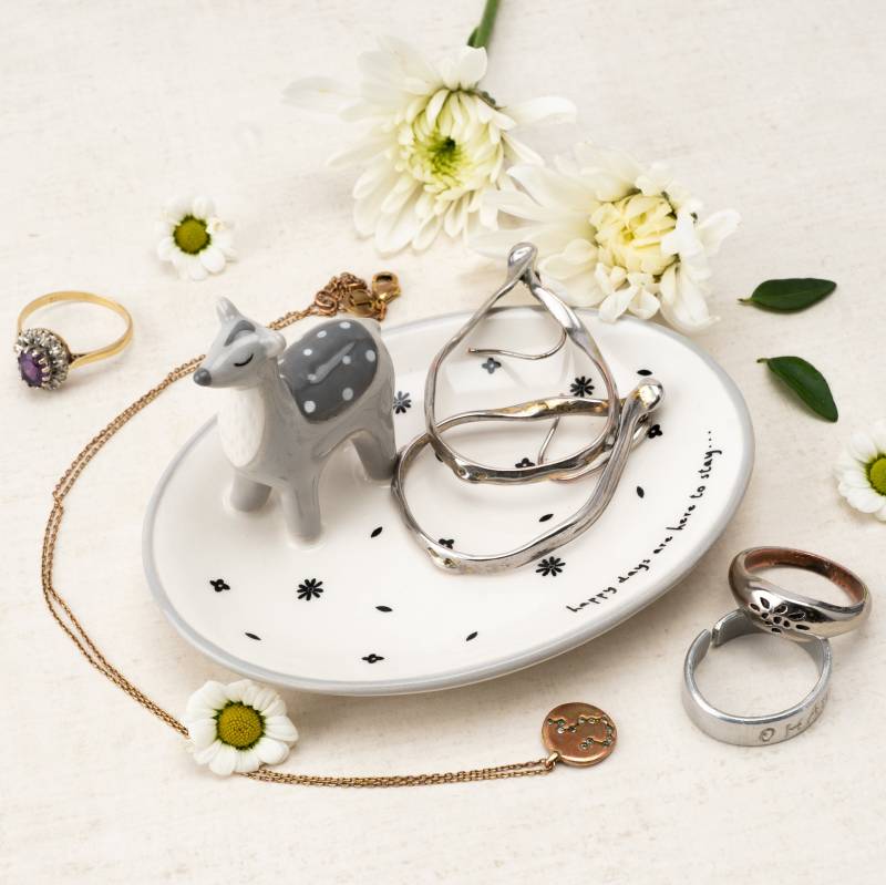 Deer Ringhalter Schmuckschale | Schmuck Organizer Stand "Glückliche Tage Sind Hier Um Zu Bleiben' Geschenk Für Sie Und Zuhause von CGBGiftware