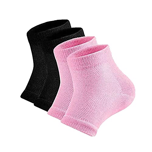 2 Paar Feuchtigkeitsspendende Socken,Gel-Fersensocken,offene Zehensocken,lindern Fersenschmerzen,bequem,weich,belüftet, feuchtigkeitsspendend,geeignet für Männer und Frauen,rissige High Heels von CGBOOM