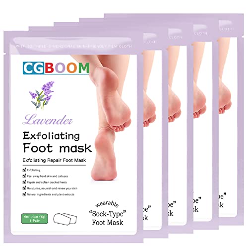 5er Pack Fußmaske Hornhaut und abgestorbene Haut entfernen Fußpeeling Maske Anti Aging Exfoliating Socken Fußschälmaske Hornhaut Socken Peeling Baby Feet für Frauen & Männer Klassisch von CGBOOM