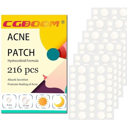 216 Stück Pickel Patch Unsichtbare Hydrokolloid Akne Pimple Patch mit Teebaumöl Tag & Nacht Akne pflaster Wasserdicht & Atmungsaktiv Absorptions Acne Patches 216 Stück Pickel Patch Unsichtbare Hydrokolloid Akne Pimple Patch mit Teebaumöl Tag & Nacht Akne pflaster Wasserdicht & Atmungsaktiv Absorptions Acne Patches von CGBOOM
