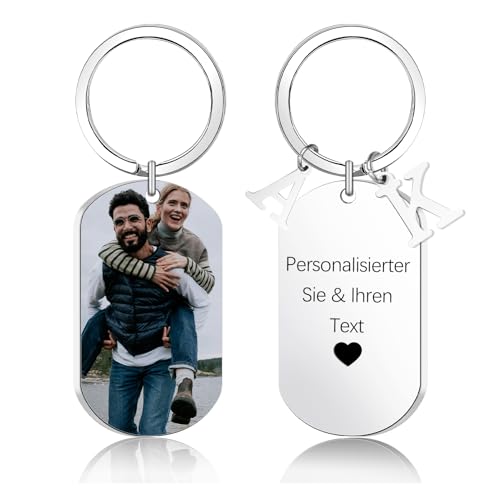 CGFN Schlüsselanhänger Personalisiert, Auto Personalisierte Geschenk für Freund Freundin Personalisierter,Fotogeschenke mit Foto zum Muttertag Schlüsselanhänger Vatertag personalisiert von CGFN