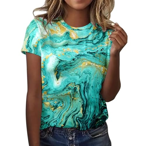 CGGMVCG Grafik-T-Shirts für Frauen Damen Täglicher Druck O Ausschnitt Tops Kurzarm Rundhals T-Shirt Übergroße T-Shirts für Frauen, Z01 Grün, XX-Large CGGMVCG Grafik-T-Shirts für Frauen Damen Täglicher Druck O Ausschnitt Tops Kurzarm Rundhals T-Shirt Übergroße T-Shirts für Frauen, Z01 Grün, XX-Large von CGGMVCG