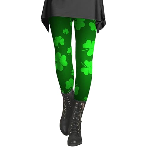 CGGMVCG St Pattys Leggings für Damen St. Day Leggings Irische Sportleggings mit St Patricks Day Strumpfhosen Frauen, Grün #06, XXXX-Large von CGGMVCG