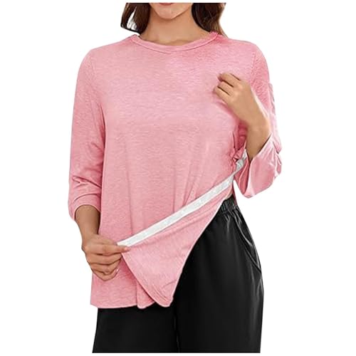 CGGMVCG Unisex Hemd nach Schulterchirurgie nach Rotatorenmanschette Chirurgie Shirt Snap Tearaway Shirts Chemo Port Adaptive Kleidung 3/4 Ärmel, Rose, L von CGGMVCG