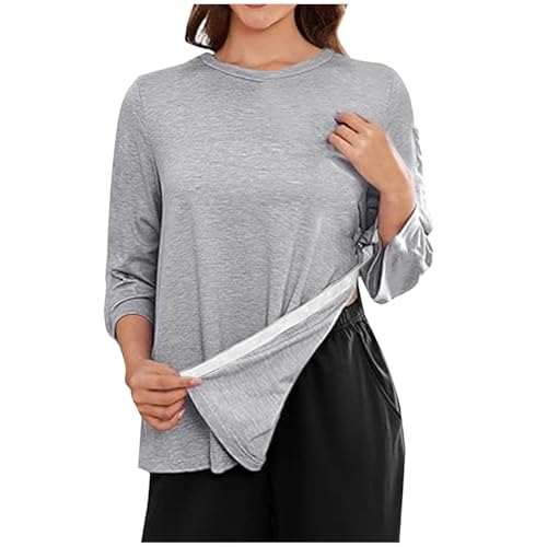 CGGMVCG Unisex Hemd nach Schulterchirurgie nach Rotatorenmanschette Chirurgie Shirt Snap Tearaway Shirts Chemo Port Adaptive Kleidung 3/4 Ärmel, grau, L von CGGMVCG