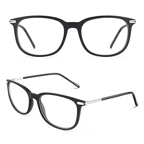 CGID CN79 Klassische Nerdbrille ellipse 40er 50er Jahre Pantobrille Vintage Look clear lens, Matte Schwarz, 52 von CGID