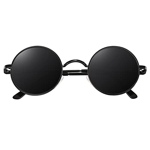 CGID Retro Runde Sonnenbrille Herren Damen Polarisiert Lennon Hippie Metallrahmen UV400 Schutz von CGID