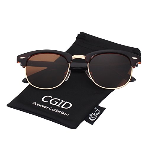 CGID Sonnenbrille Herren Damen Retro Polarisiert Vintage Halbrahmen UV400 Schutz von CGID