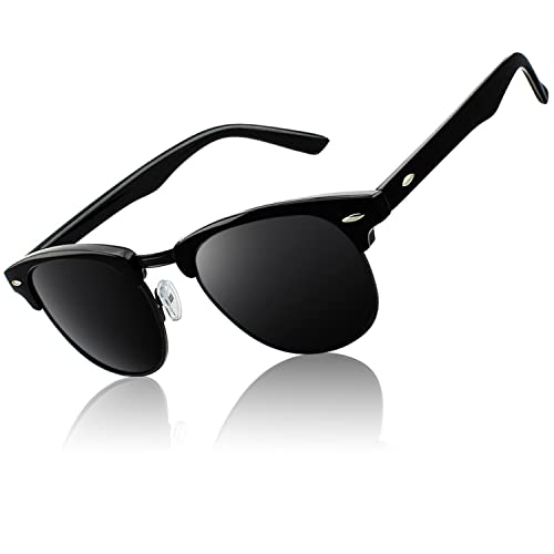 CGID Retro Sonnenbrille Herren Damen Polarisiert Halbrahmen UV400 Schutz von CGID