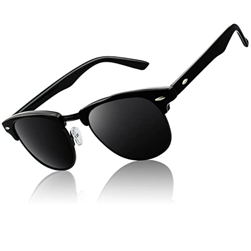 CGID Sonnenbrille-Herren-Damen-Polarisiert-Halbrahmen-Unisex Klassische Ultraleicht UV400-Schutz Brille CAT3 CE Fahren Reisen von CGID