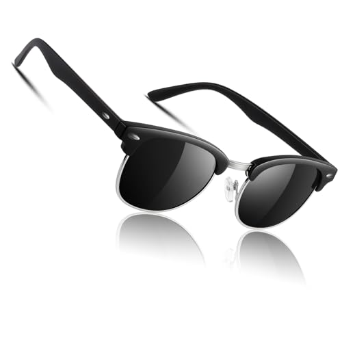CGID Sonnenbrille-Herren-Damen-Polarisiert-Halbrahmen-Unisex Klassische Ultraleicht UV400-Schutz Brille CAT3 CE Fahren Reisen von CGID