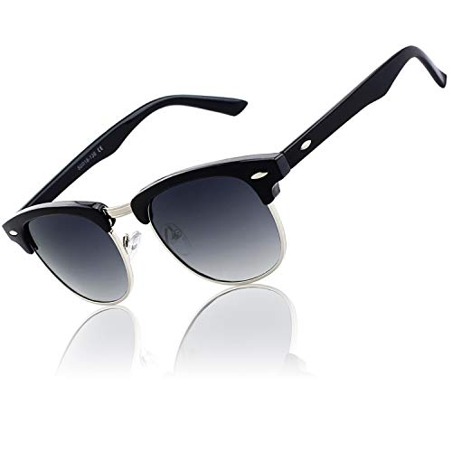 CGID Retro Sonnenbrille Herren Damen Polarisiert Halbrahmen UV400 Schutz von CGID