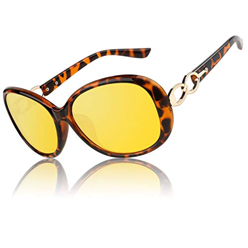 CGID Nachtsichtbrillen Damen Polarisiert Autofahren Nachtsichtbrille Übergroße Frauen Nacht für Damen Herren UV400 Schutz von CGID