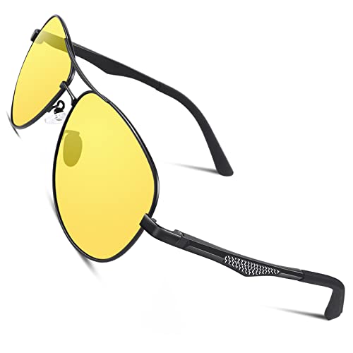 CGID Sonnenbrille Herren Pilotenbrille Polarisiert Ultraleichte AL-MG Metallrahmen Klassische Fliegerbrille UV400 Schutz CAT3 CE Fahren Angeln Laufen Outdoor von CGID