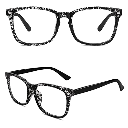 CN92 Klassische Nerdbrille rund Keyhole 40er 50er Jahre Pantobrille Vintage Look clear lens, A Schwarz Spot, 53 von CGID