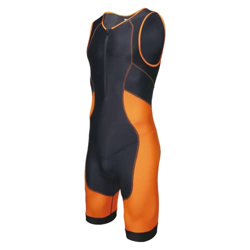 CGLRybO Herren Triathlon-Anzug mit kurzen Ärmeln, ideal für Ironman Racing Tri Anzug, Orange, M von CGLRybO