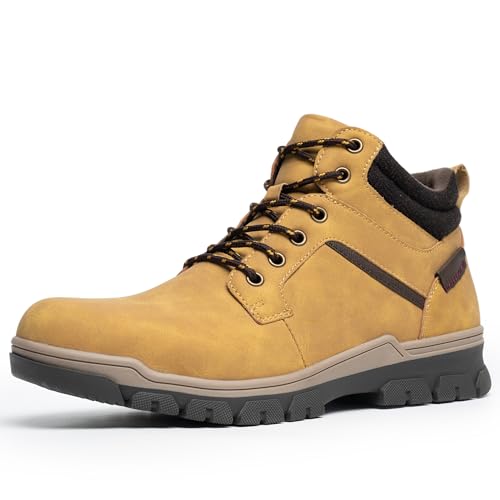 CGRRBW Herren Arbeitsschuhe Wanderschuhe Stiefel Wasserdicht Anti-Rutsch Outdoor Klettern Warme Arbeit Trekking Schuhe für Herren DSXM07-CAMEL-11 von CGRRBW