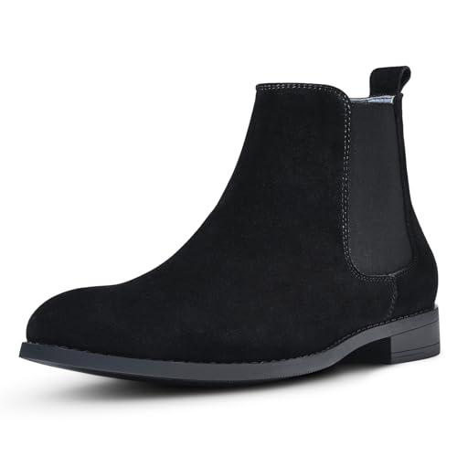 CGRRBW Herren Chelsea Boots Wildleder Freizeitstiefel für Männer, 01-Schwarz, 41 EU von CGRRBW