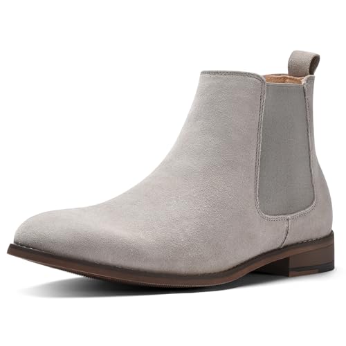 CGRRBW Herren Chelsea Boots Wildleder Freizeitstiefel für Männer, 01-grau, 41 EU von CGRRBW