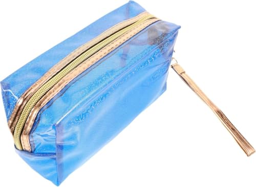 1 PC Kosmetiktasche Damen Reise-Kulturtasche Reise-Make-up-Tasche Große Make-up-Tasche Kulturtasche für Damen Reisetaschen Kulturbeutel Reisetasche Make-up-Taschen Kosmetiketui TPU-Blau-18x7x10cm von CGRYREH